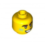 LEGO® Minifigure Head Dark Brown Bushy Eyebrows and Soul