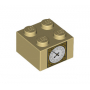 LEGO® Brick 2x2 with Gold and White Big Ben Clock