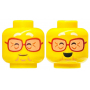 LEGO® Minifigure Head Dual Sided White Eyebrows