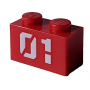 LEGO® Brick 1x2 with White 01 Pattern