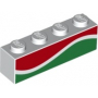 LEGO® Brick 1x4 Decorated with Red and Green
