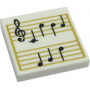 LEGO® Tile 2x2 with Groove with Music Notes Pattern
